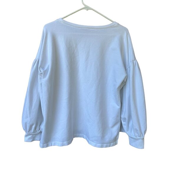 a.n.a. Small Long Puff Sleeve White Top - Picture 3 of 6
